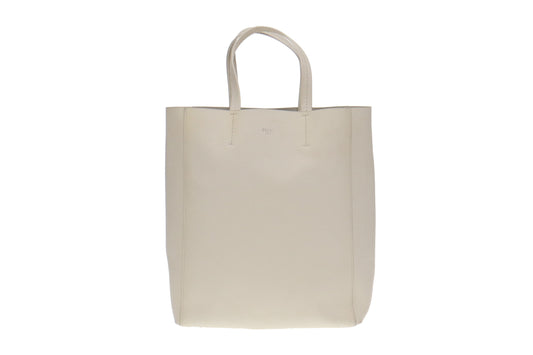 Celine White Leather Vertical Tote Bag
