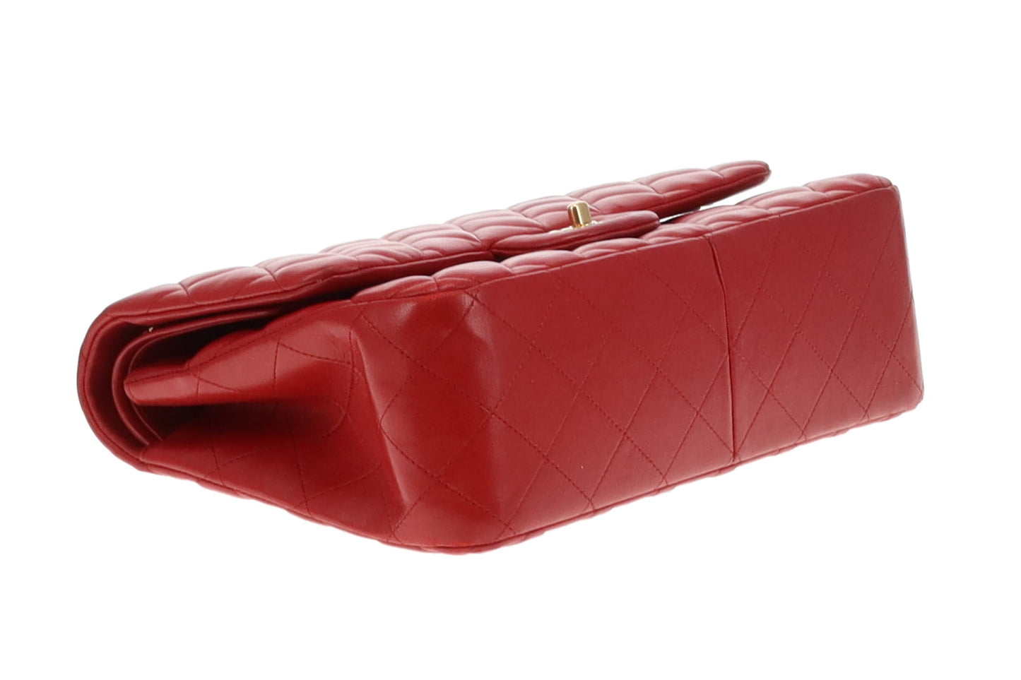 Chanel Ruby Red Lambskin GHW Classic Jumbo Double Flap Bag 2015/16