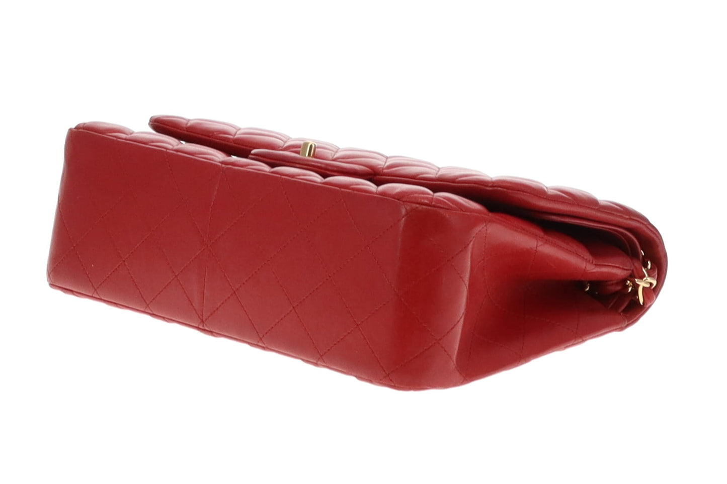 Chanel Ruby Red Lambskin GHW Classic Jumbo Double Flap Bag 2015/16
