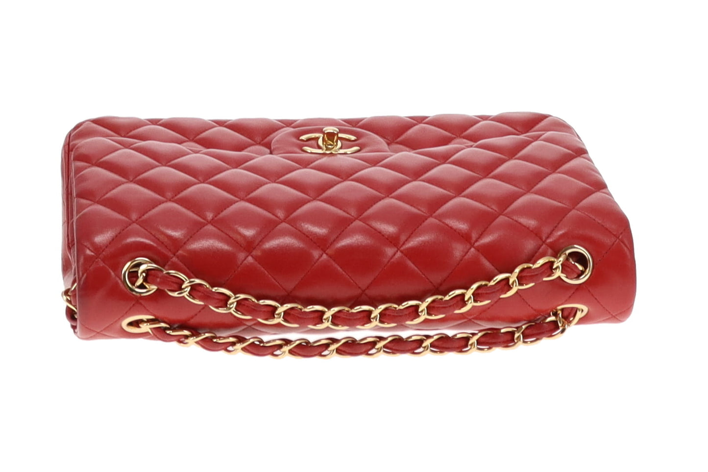 Chanel Ruby Red Lambskin GHW Classic Jumbo Double Flap Bag 2015/16