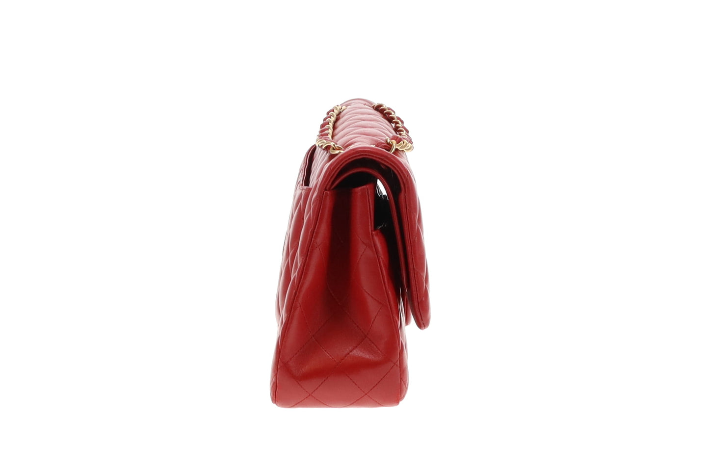 Chanel Ruby Red Lambskin GHW Classic Jumbo Double Flap Bag 2015/16