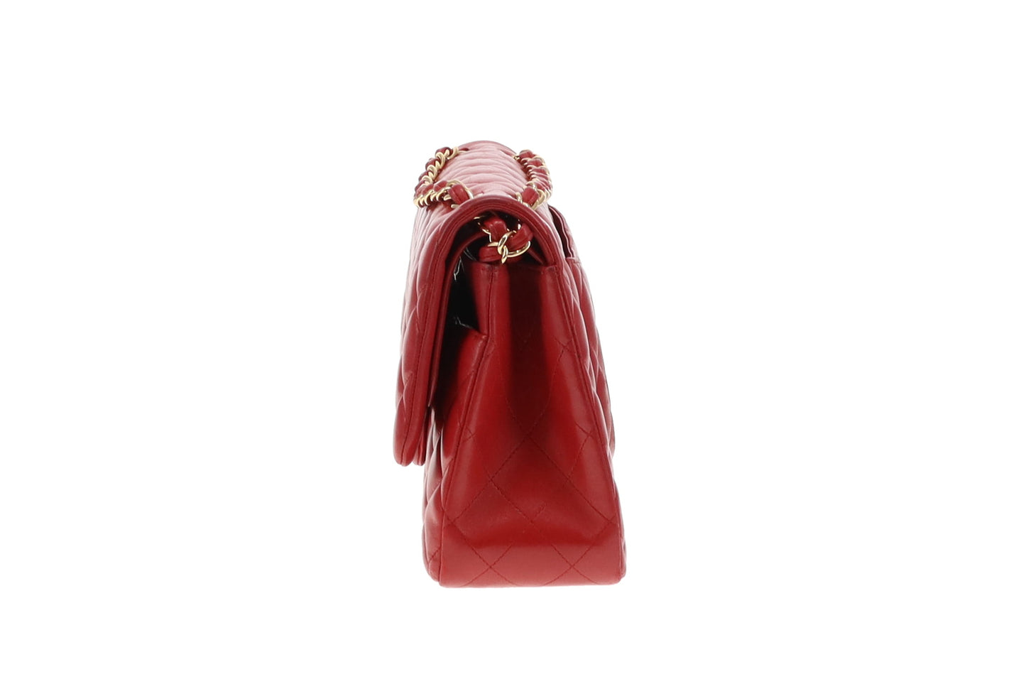 Chanel Ruby Red Lambskin GHW Classic Jumbo Double Flap Bag 2015/16