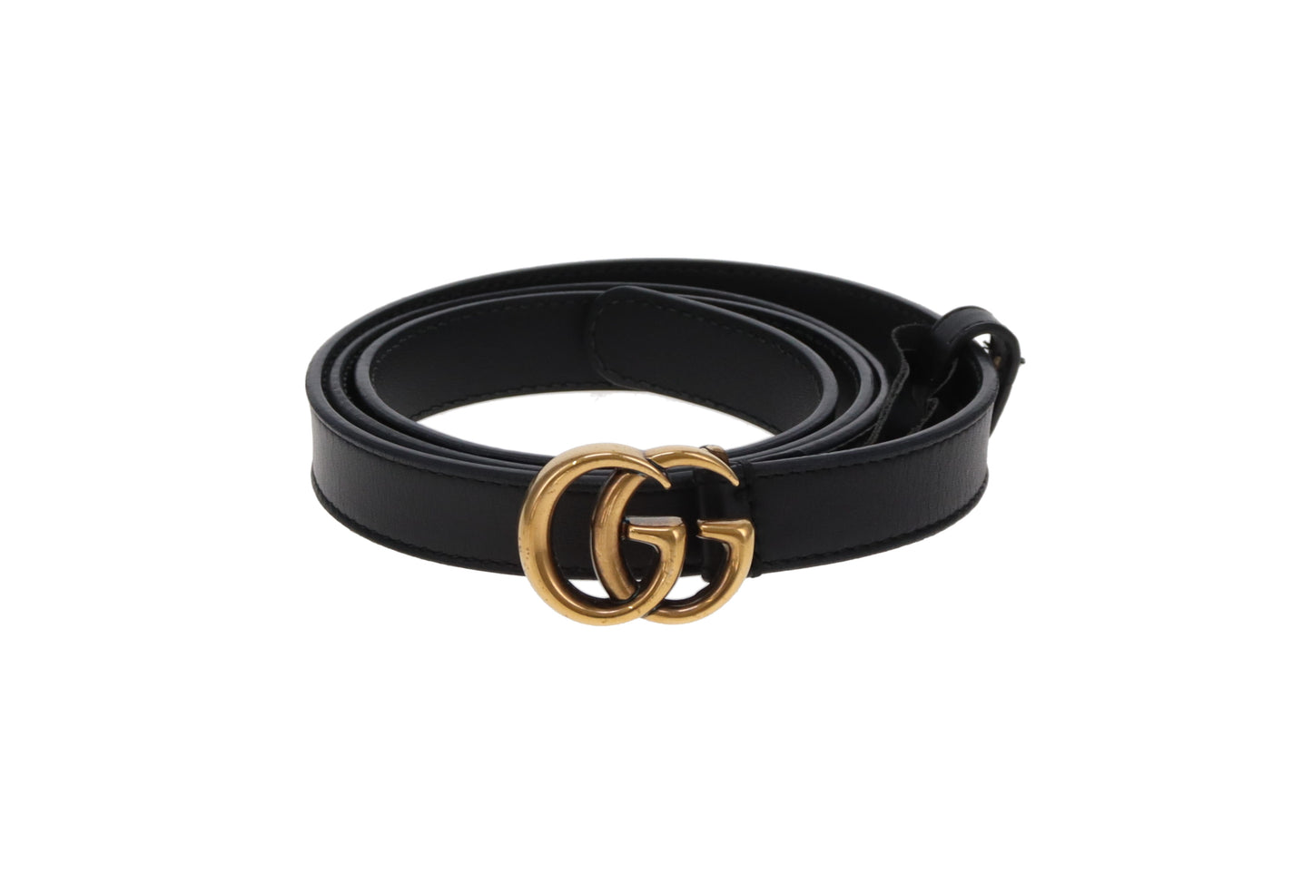 Gucci GG Belt Thin Model Black GHW 90cm