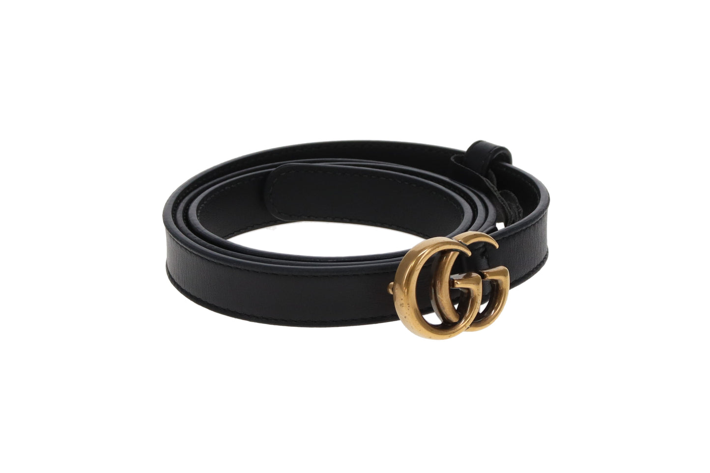 Gucci GG Belt Thin Model Black GHW 90cm