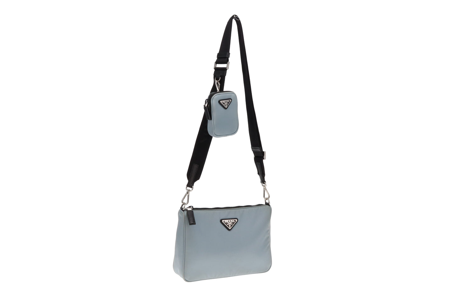 Prada Sky Blue Mens Re-Nylon Crossbody