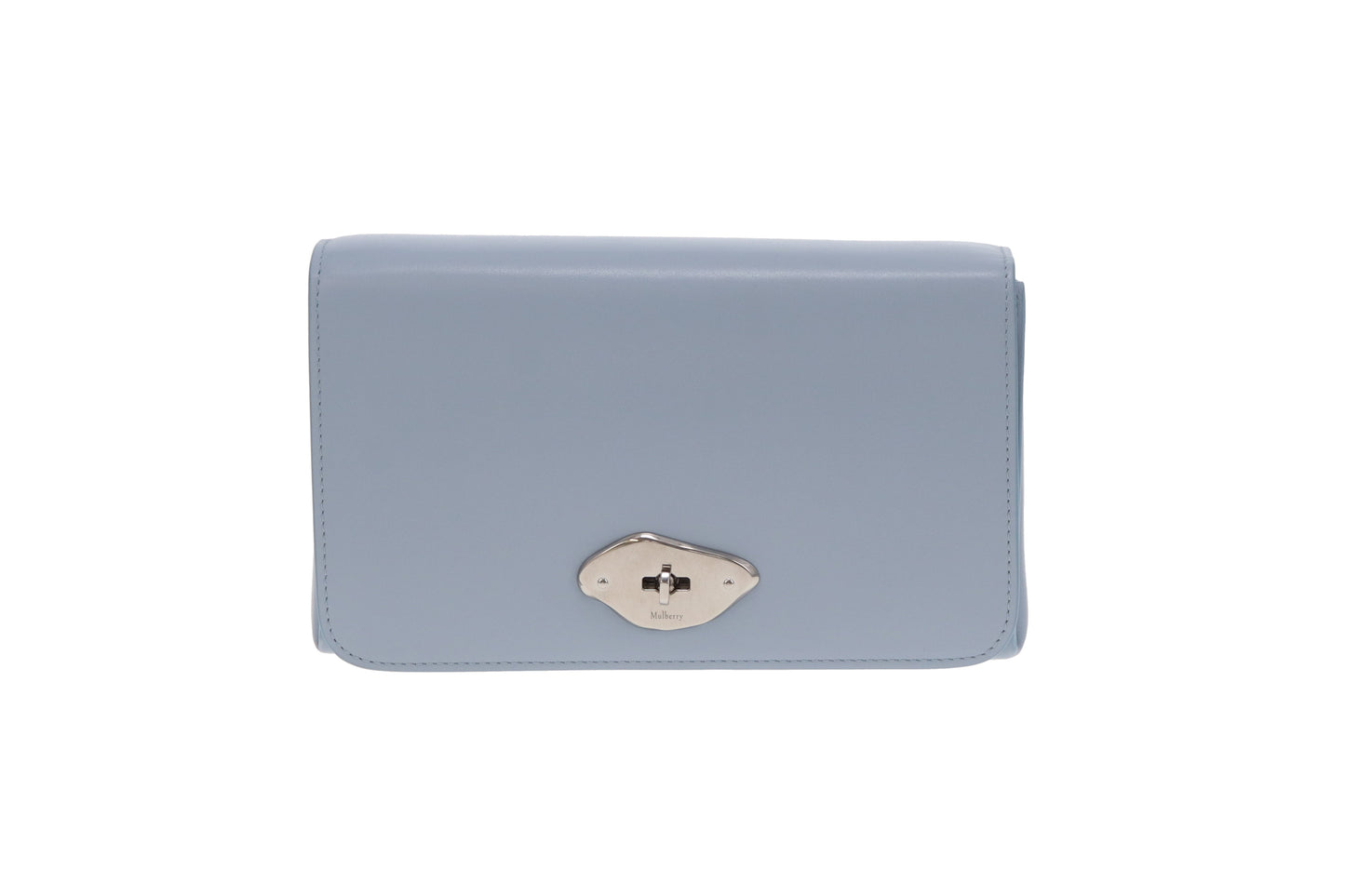 Mulberry Lana Wallet On Strap Poplin Blue High Gloss Leather