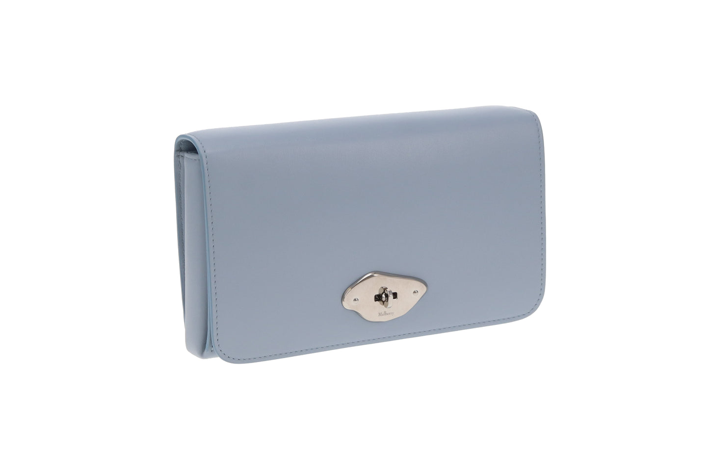 Mulberry Lana Wallet On Strap Poplin Blue High Gloss Leather