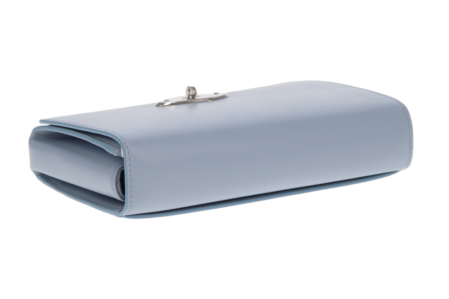 Mulberry Lana Wallet On Strap Poplin Blue High Gloss Leather