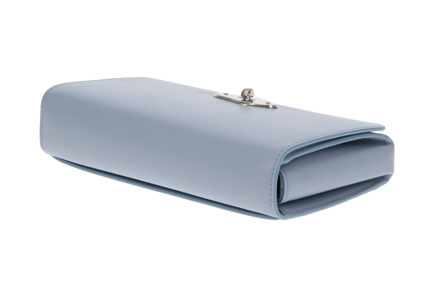 Mulberry Lana Wallet On Strap Poplin Blue High Gloss Leather