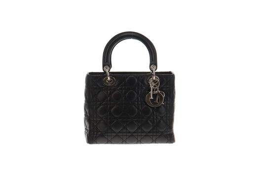 Dior Black Lambskin and SHW Lady Dior 2007