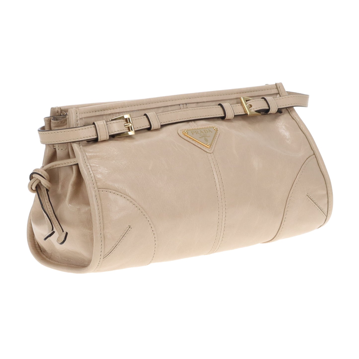 Prada  Bonnie Small Shoulder Bag Beige GHW