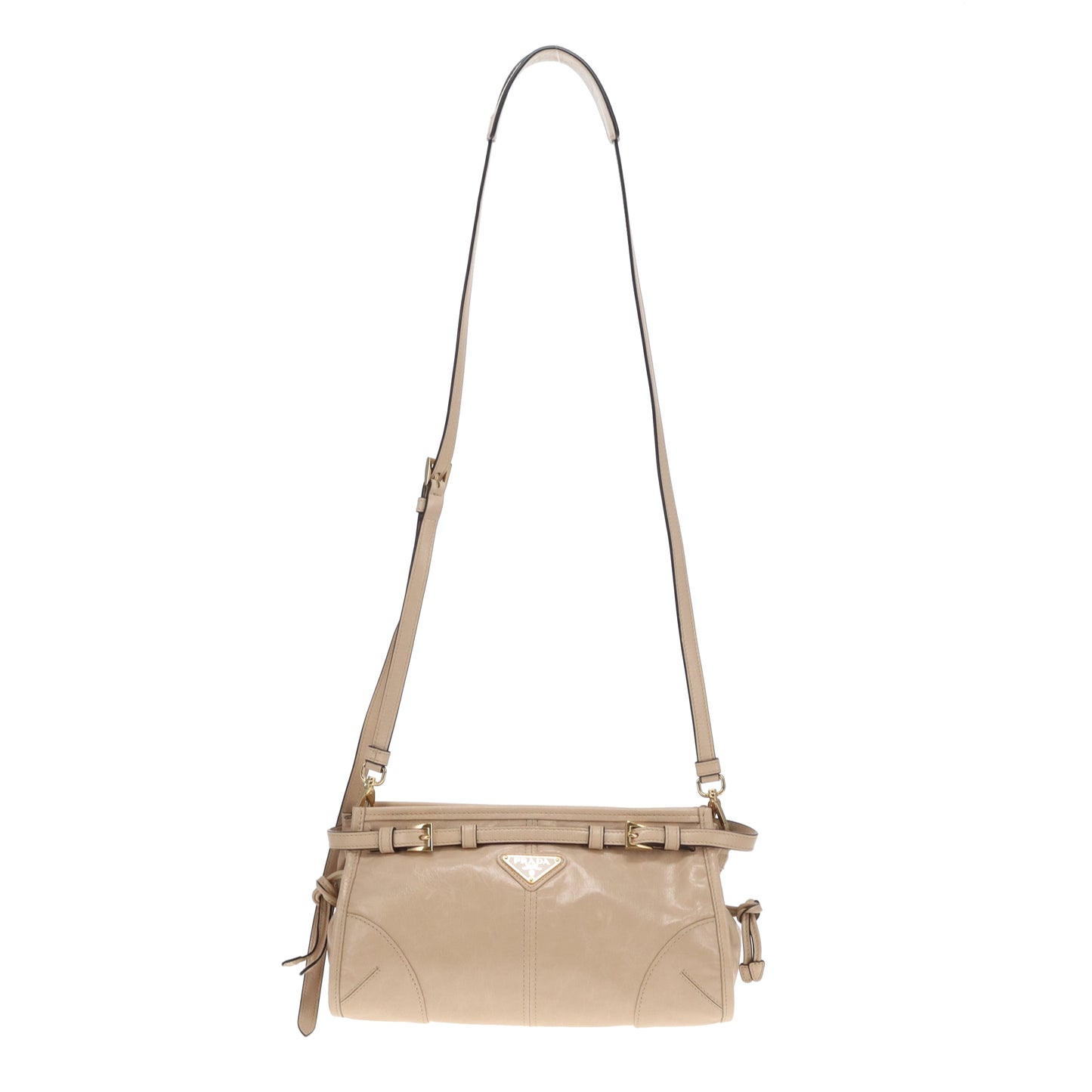 Prada  Bonnie Small Shoulder Bag Beige GHW