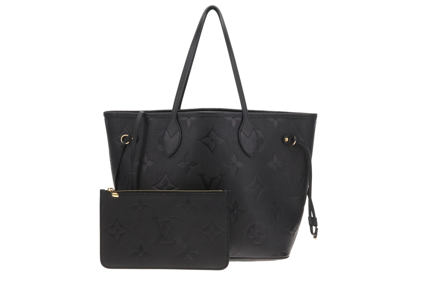 Louis Vuitton Neverfull MM Black Empreinte with Pochette (NFID)