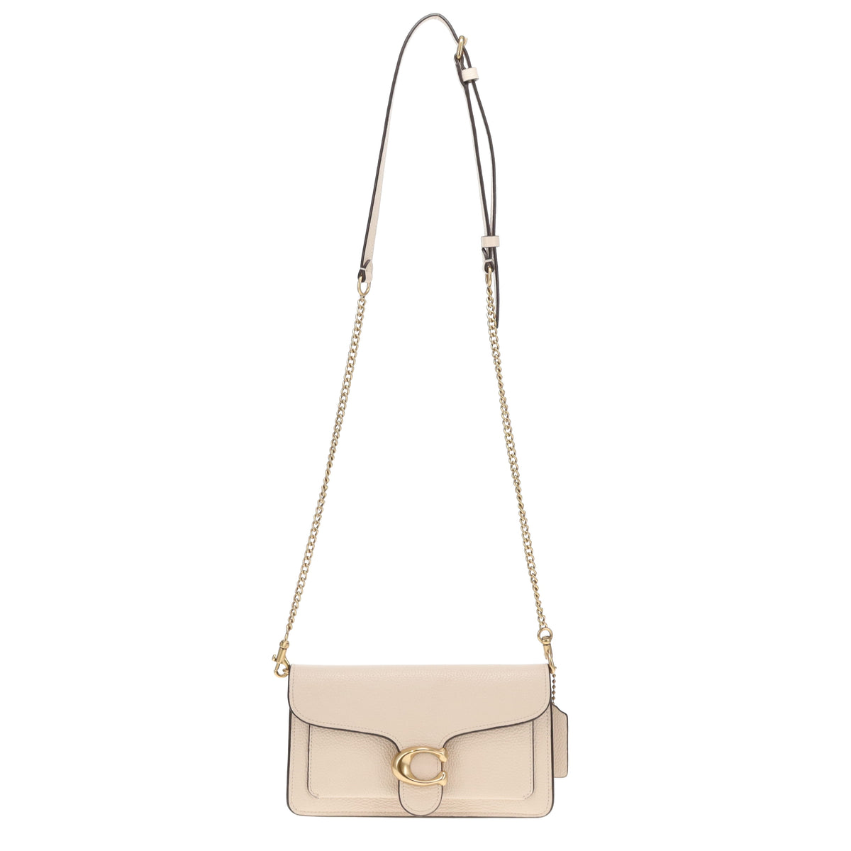 Coach Tabby Wallet On Strap Chalk Grained Leather