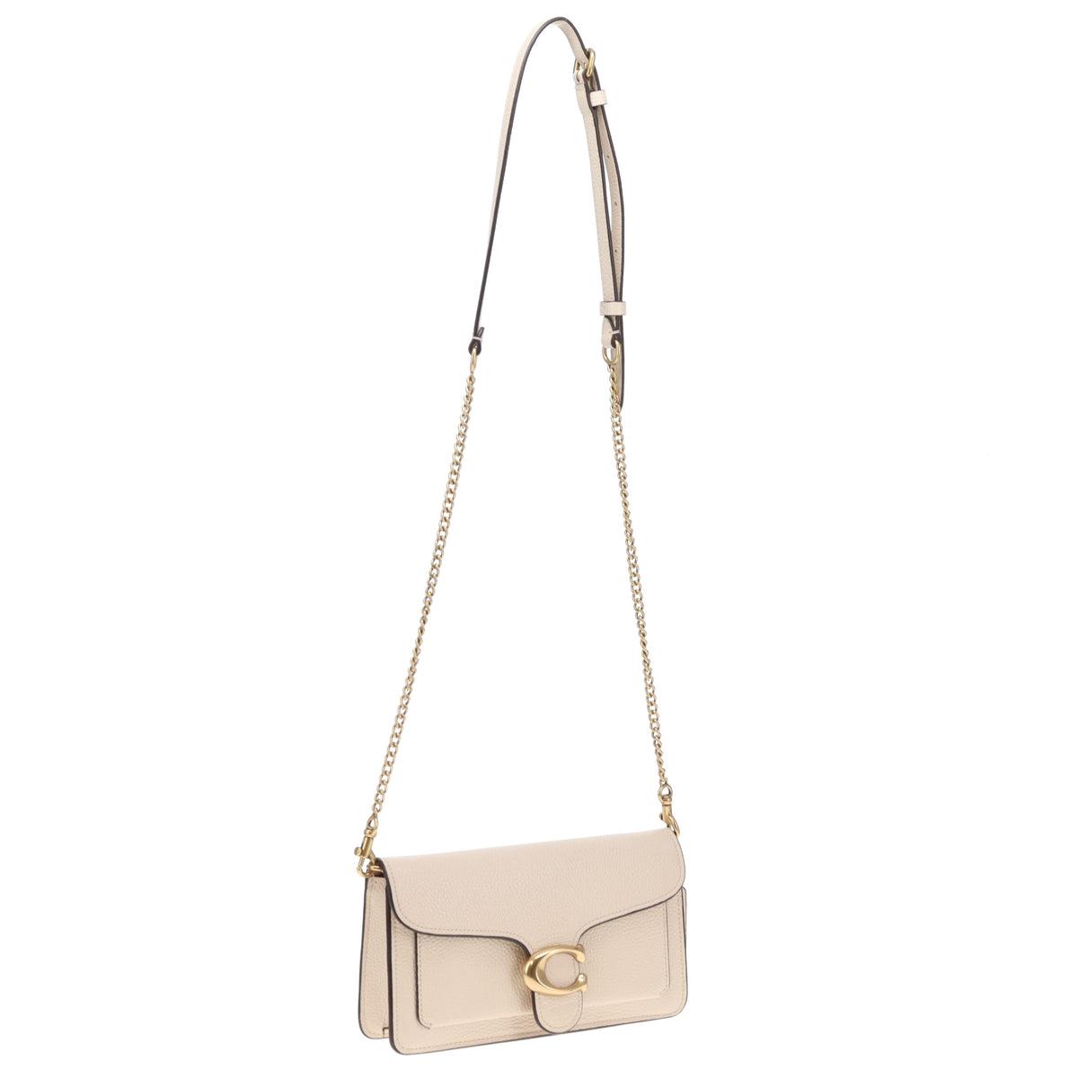 Coach Tabby Wallet On Strap Chalk Grained Leather