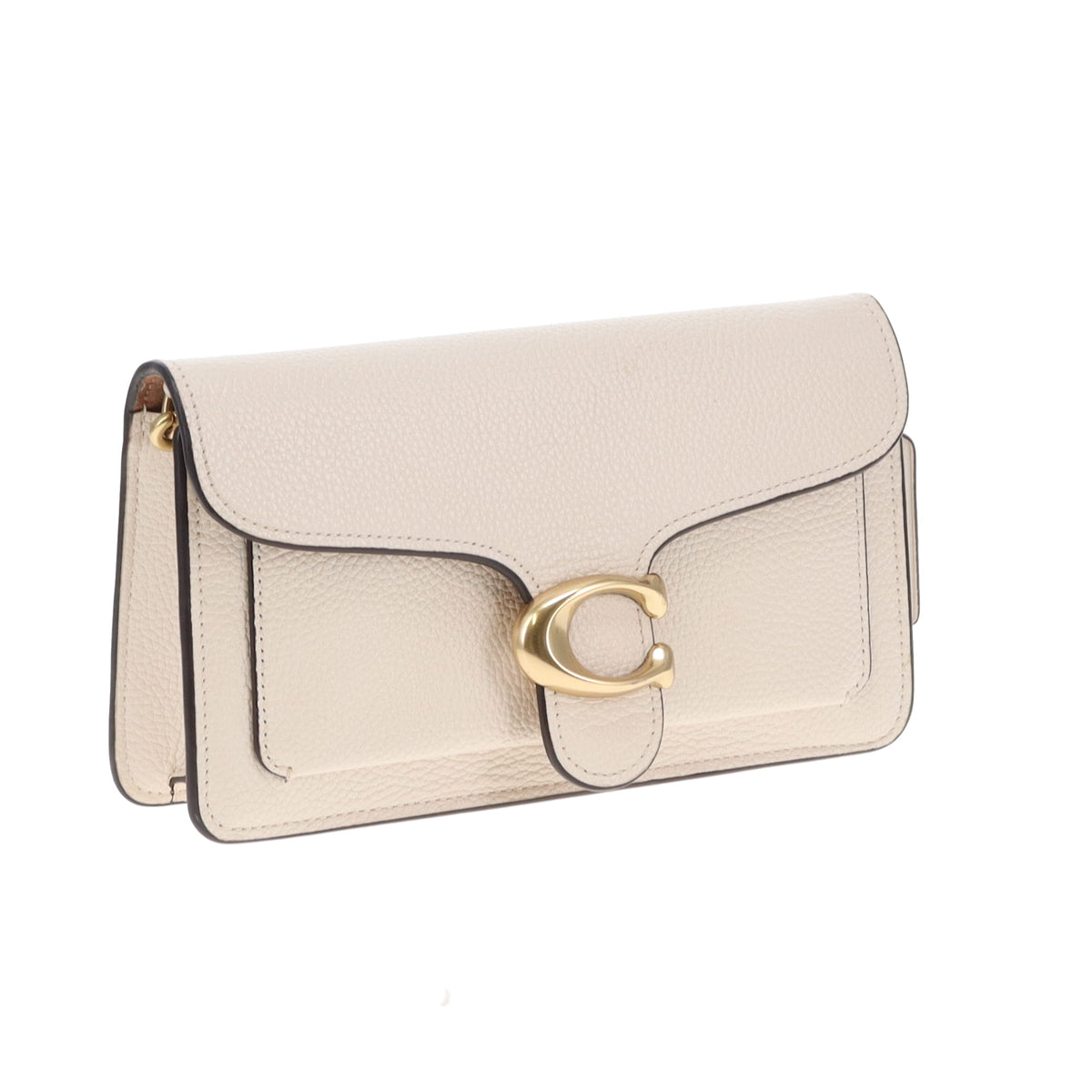 Coach Tabby Wallet On Strap Chalk Grained Leather
