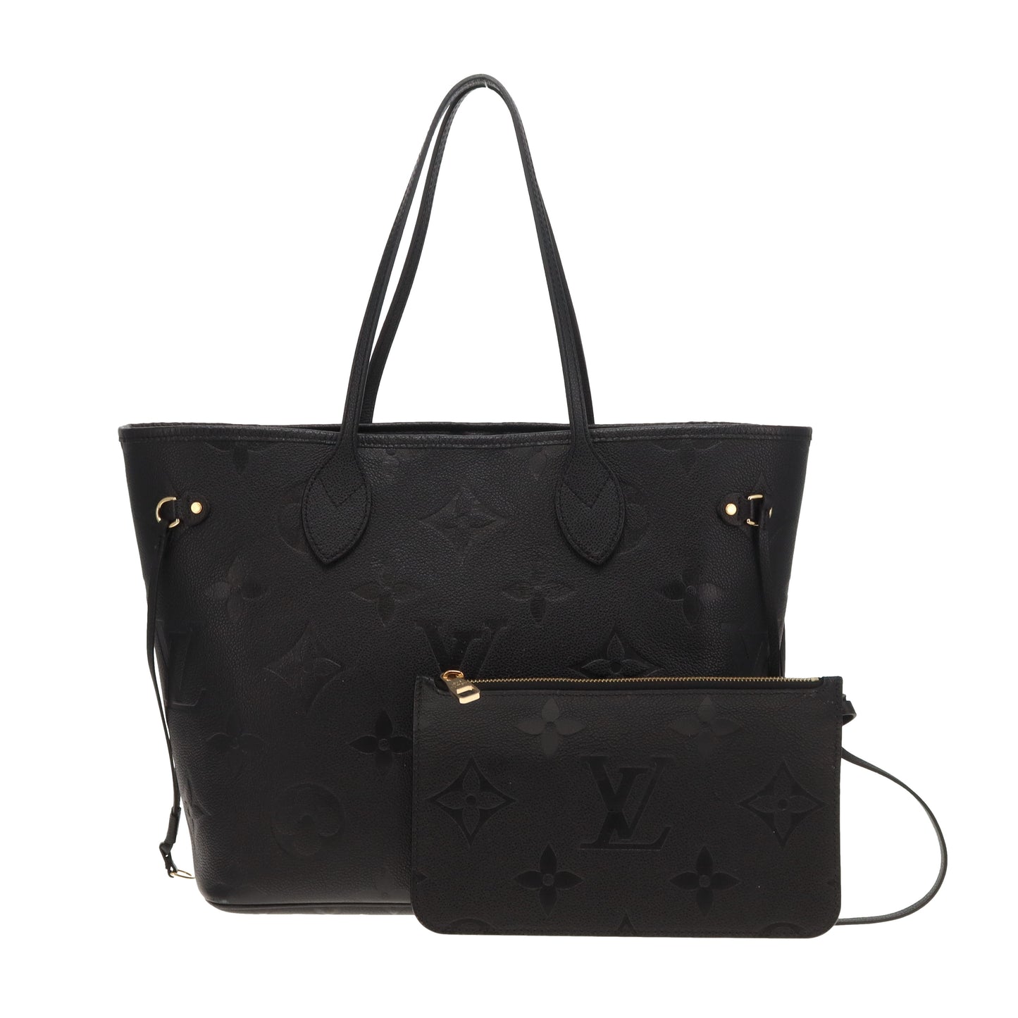 Louis Vuitton Neverfull MM Monogram Empreinte Noir With Pochette (NFID)