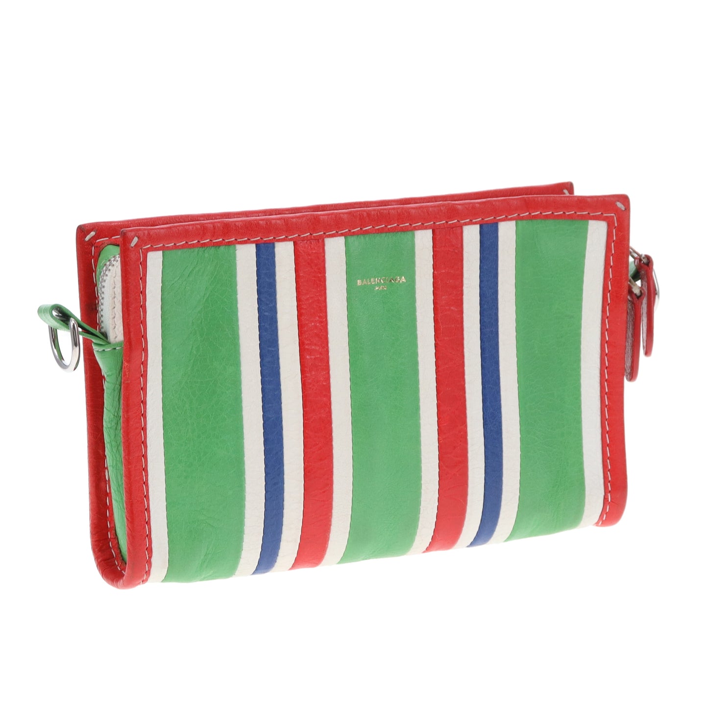 Balenciaga Bazar Crossbody Pouch In Green & Red, Blue & White