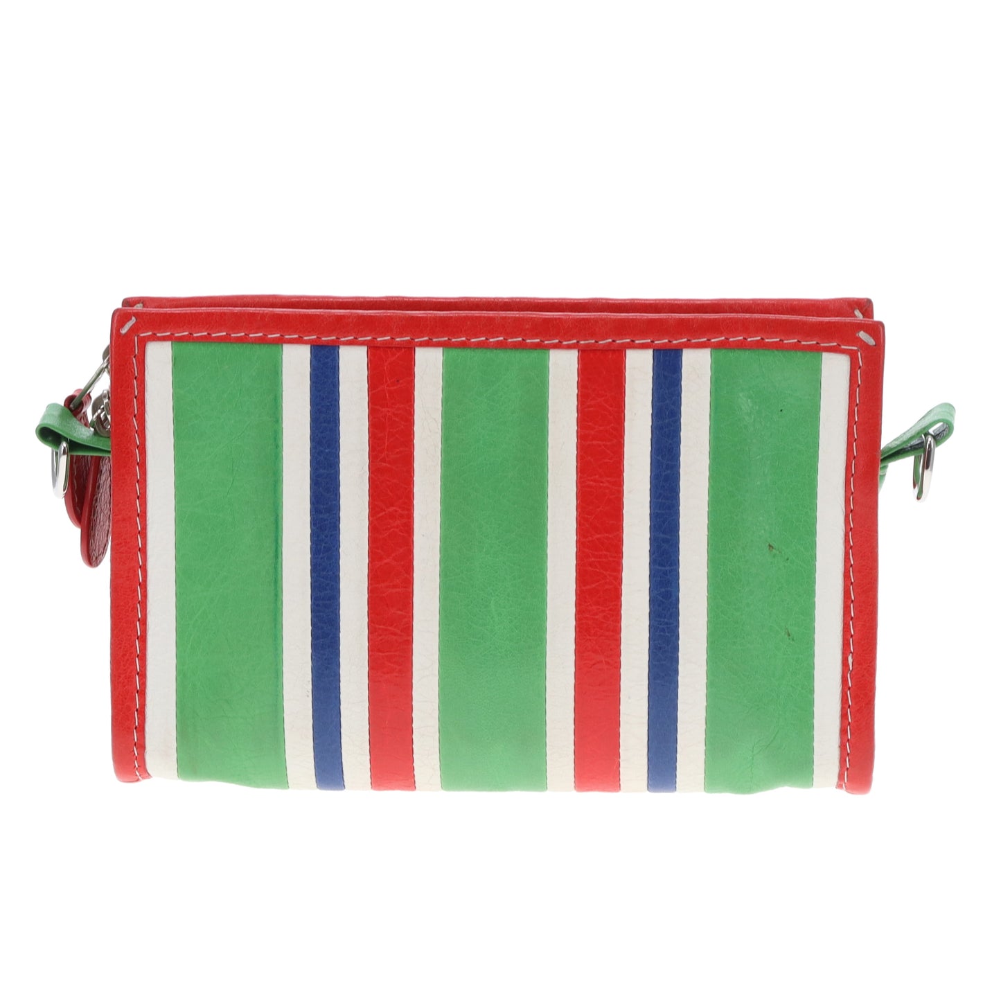 Balenciaga Bazar Crossbody Pouch In Green & Red, Blue & White