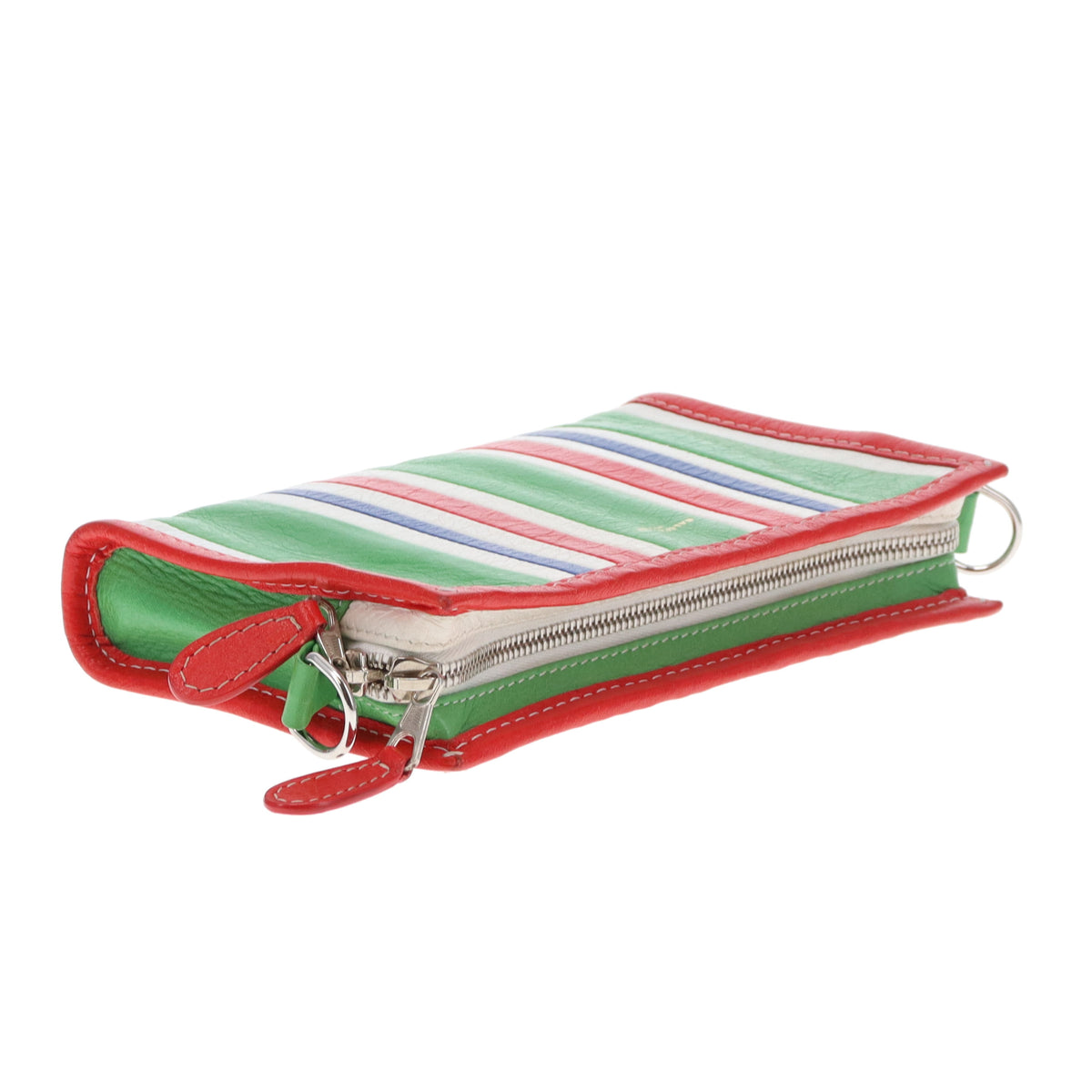 Balenciaga Bazar Crossbody Pouch In Green & Red, Blue & White
