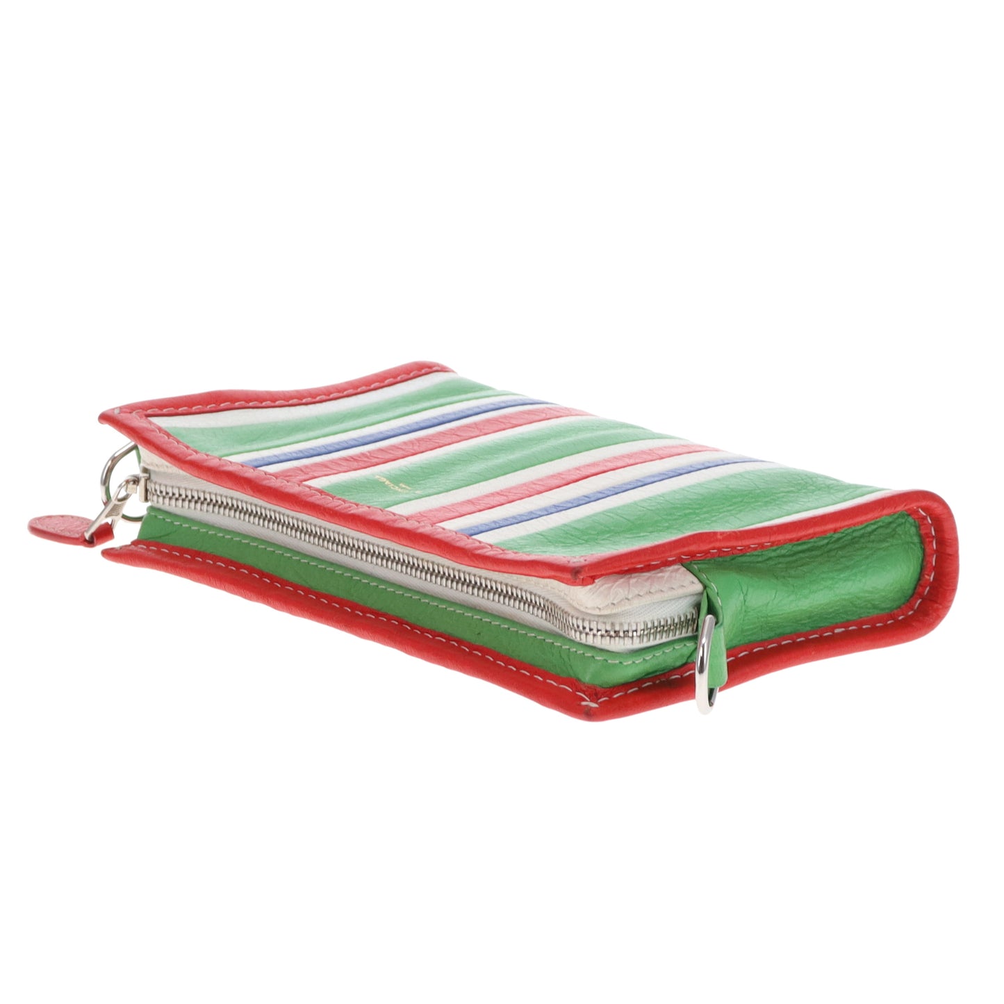Balenciaga Bazar Crossbody Pouch In Green & Red, Blue & White