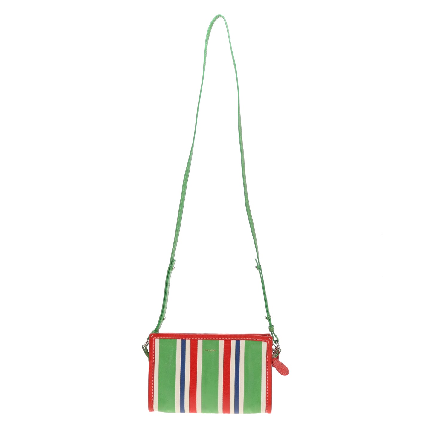 Balenciaga Bazar Crossbody Pouch In Green & Red, Blue & White