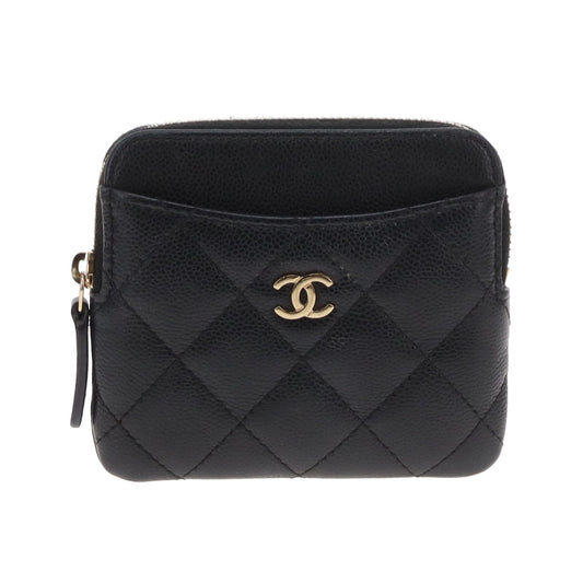 Chanel Zip Card Holder Black Caviar GHW (NFID)