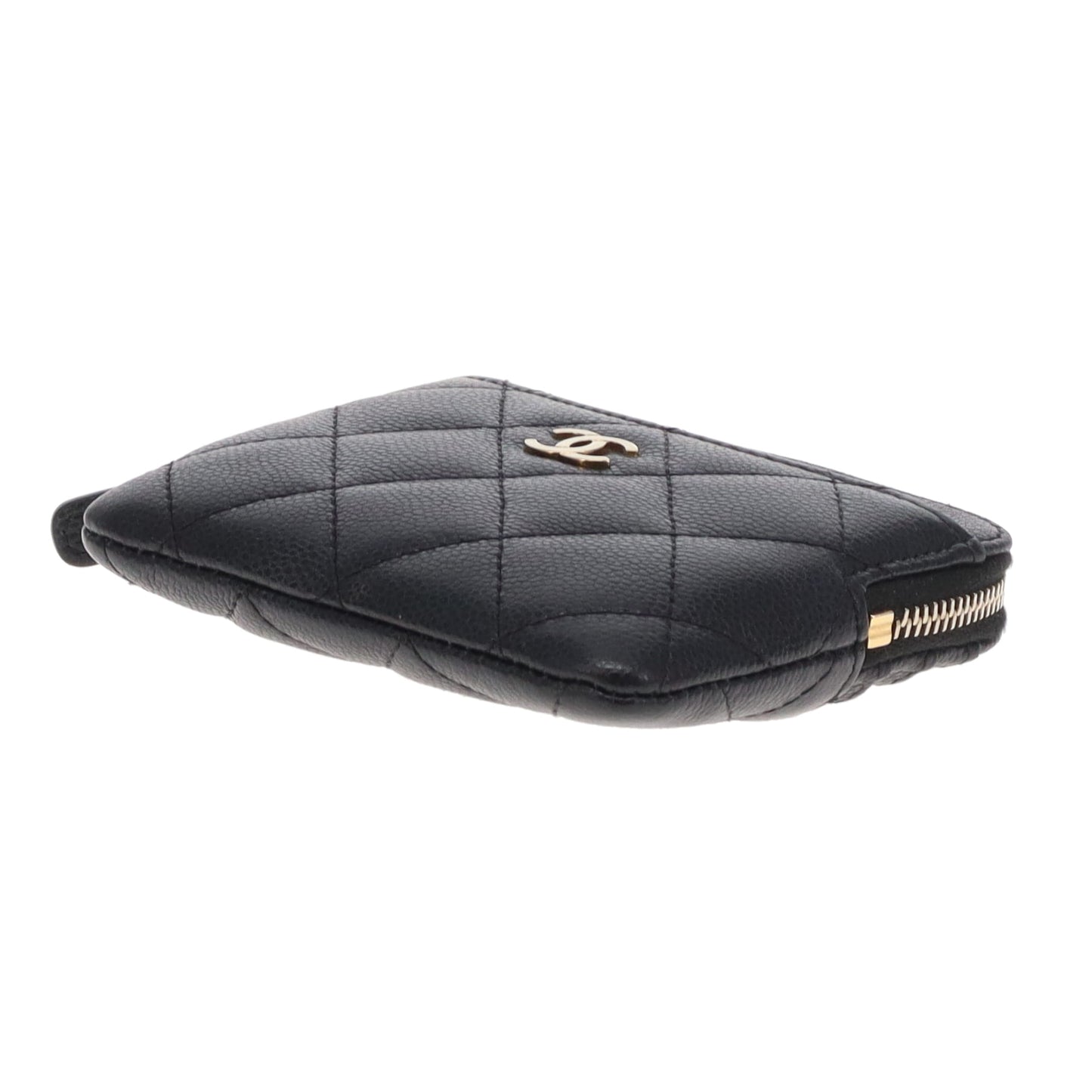 Chanel Zip Card Holder Black Caviar GHW (NFID)