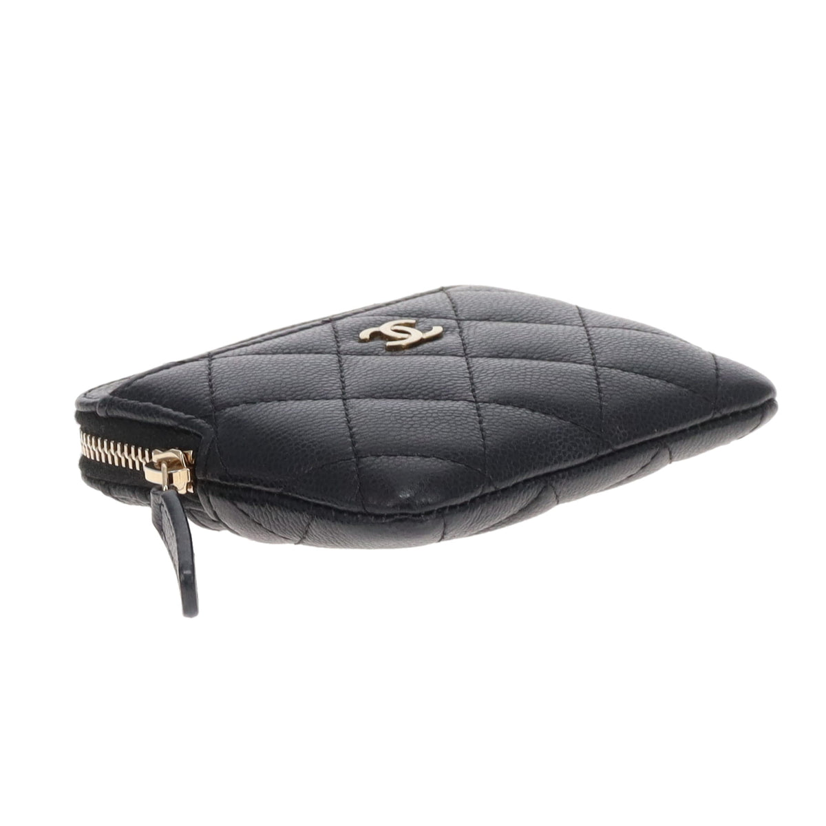 Chanel Zip Card Holder Black Caviar GHW (NFID)