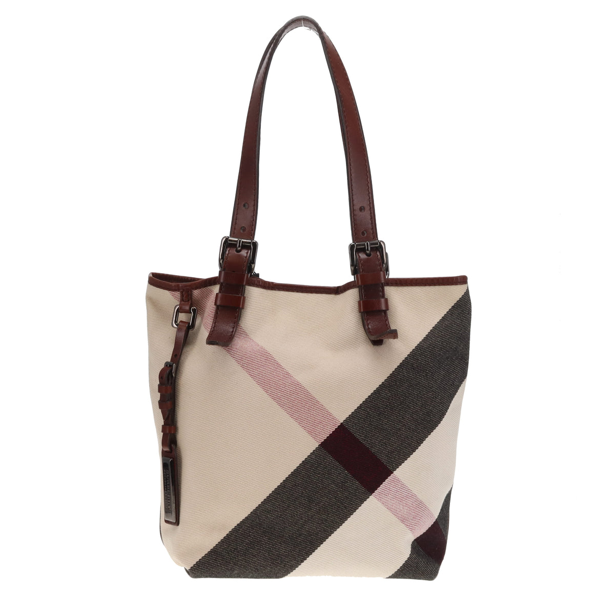 Burberry Victoria Tote In Mega Check Cotton Canvas & Leather