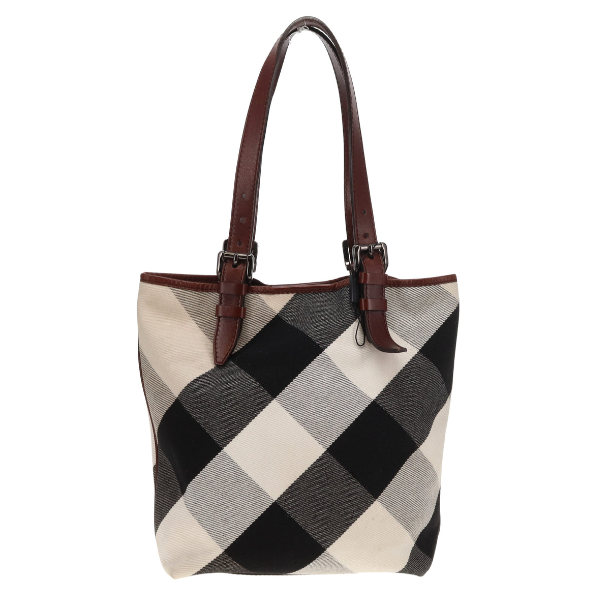 Burberry Victoria Tote In Mega Check Cotton Canvas & Leather