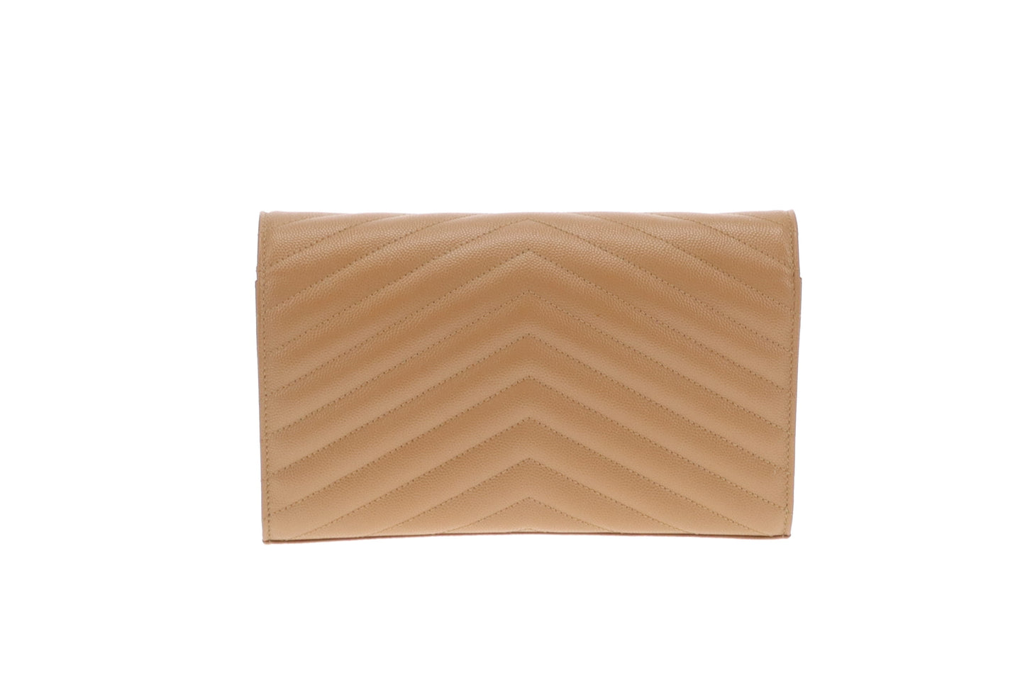 Saint Laurent Cassandre Wallet On Chain Natural Dark Brown GHW