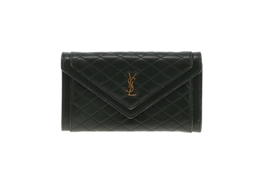 Saint Laurent Gaby Envelope Wallet Green Lambskin 2022