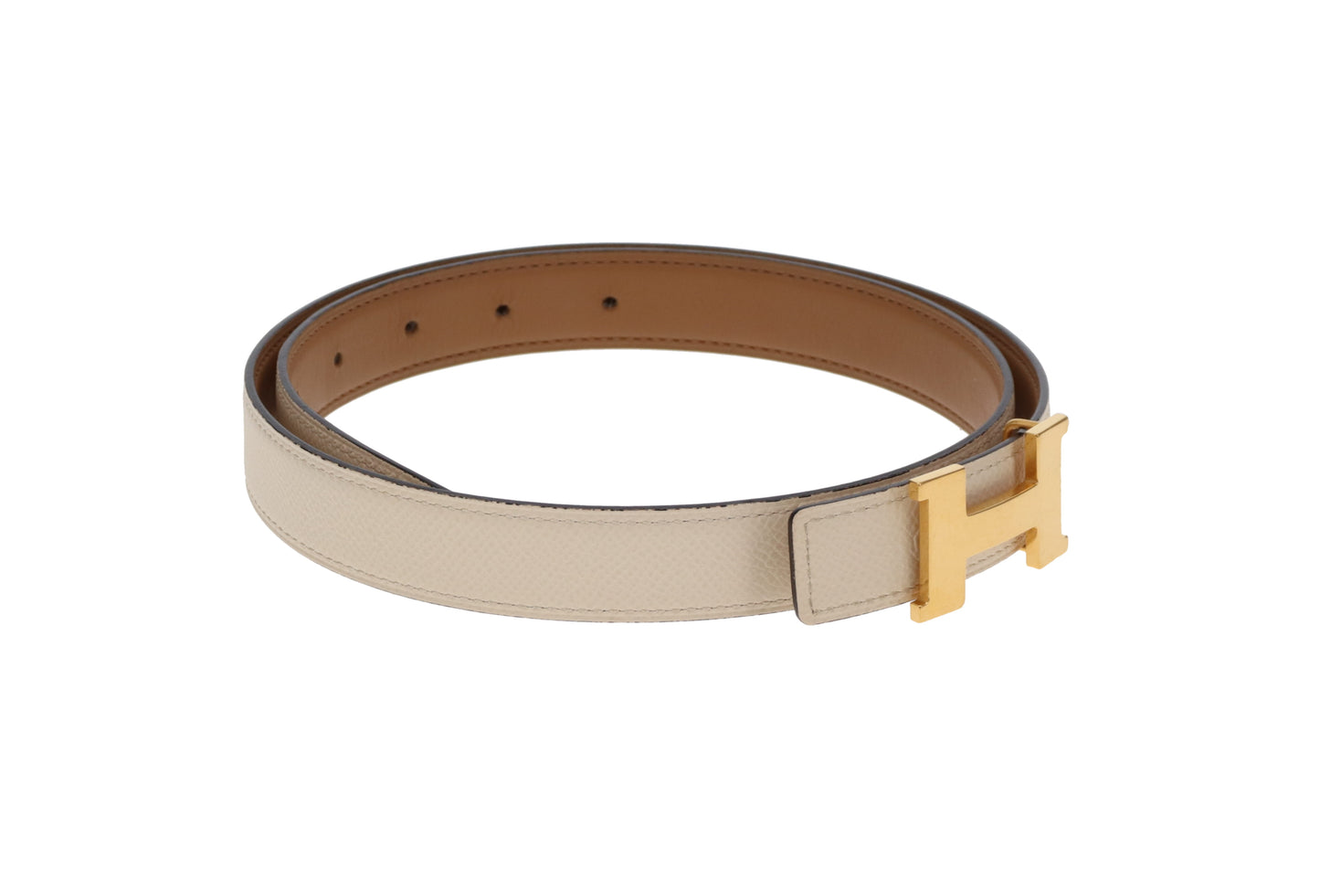 Hermes 24mm Belt Constance Buckle Reversible Biscuit and Nata size 75cm 2021