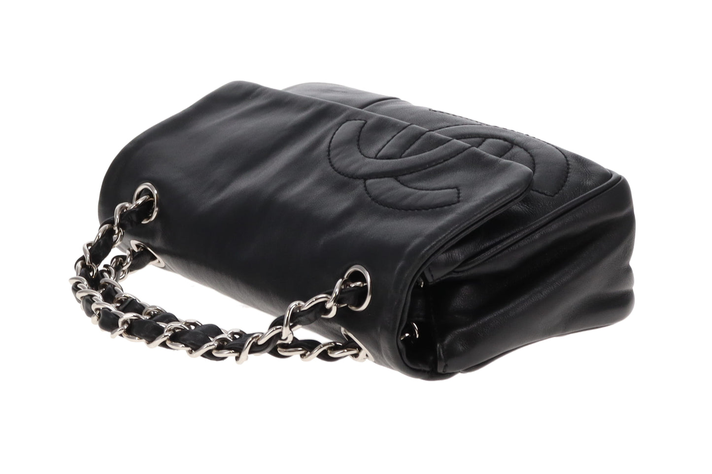 Chanel Diagonal CC Flap Bag Black Lamskin 2006/08