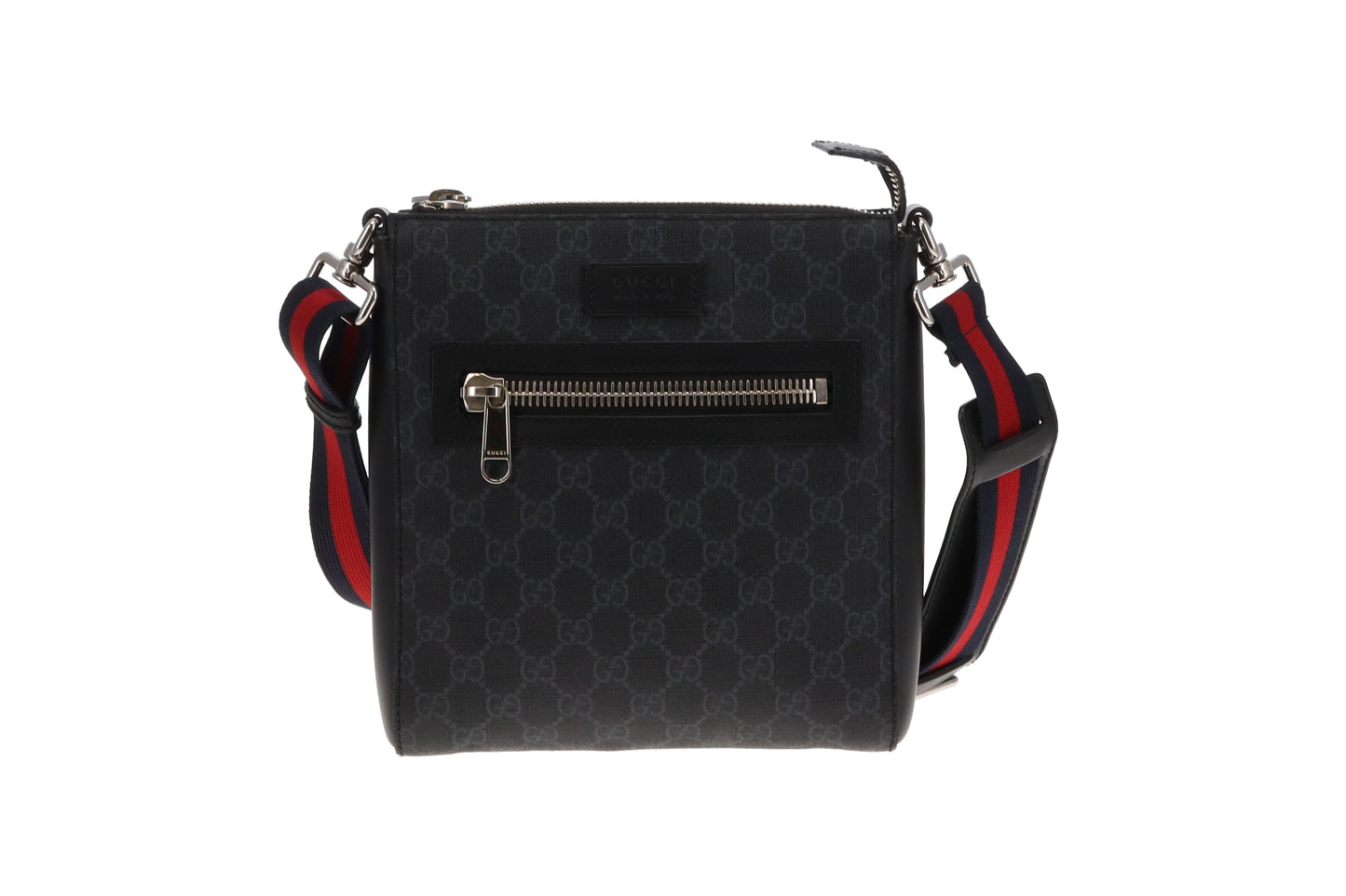Gucci Messenger Bag Small Black GG Supreme with Web Strap