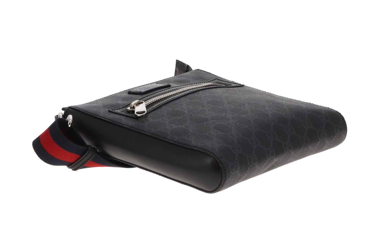 Gucci Messenger Bag Small Black GG Supreme with Web Strap