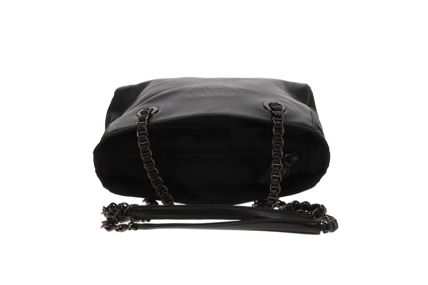 Prada Shoulder Bag Black Lambskin and Nylon