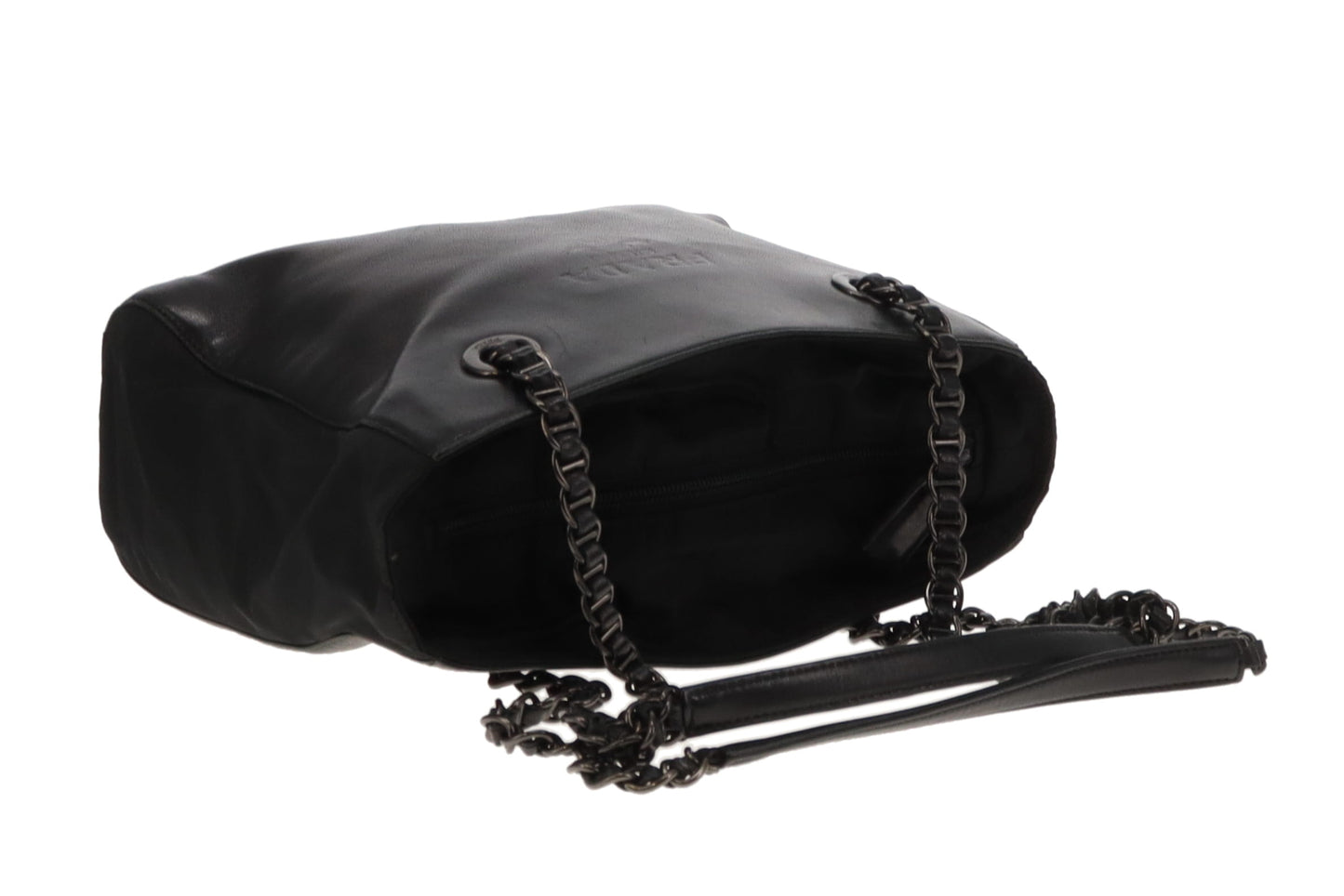 Prada Shoulder Bag Black Lambskin and Nylon