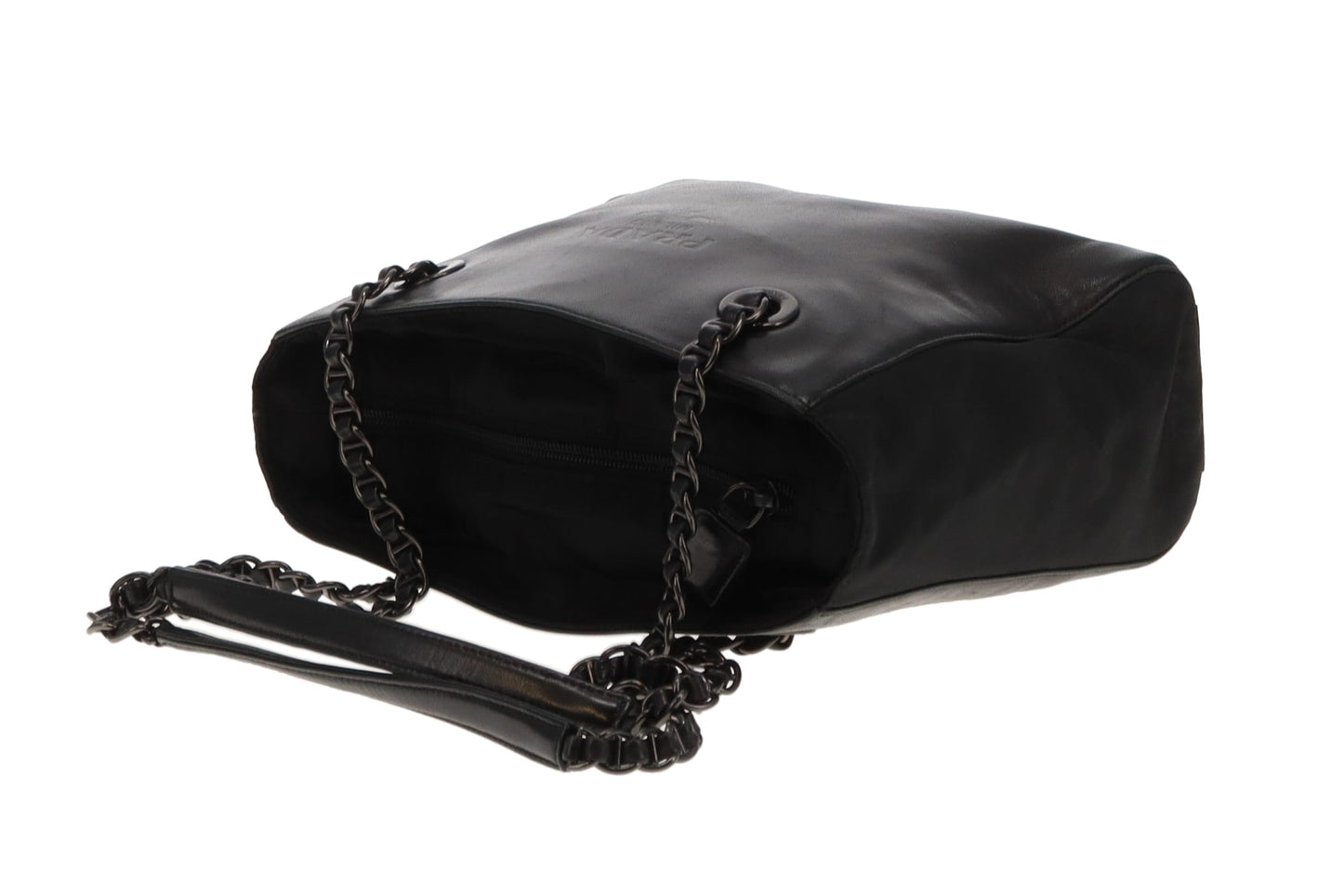 Prada Shoulder Bag Black Lambskin and Nylon