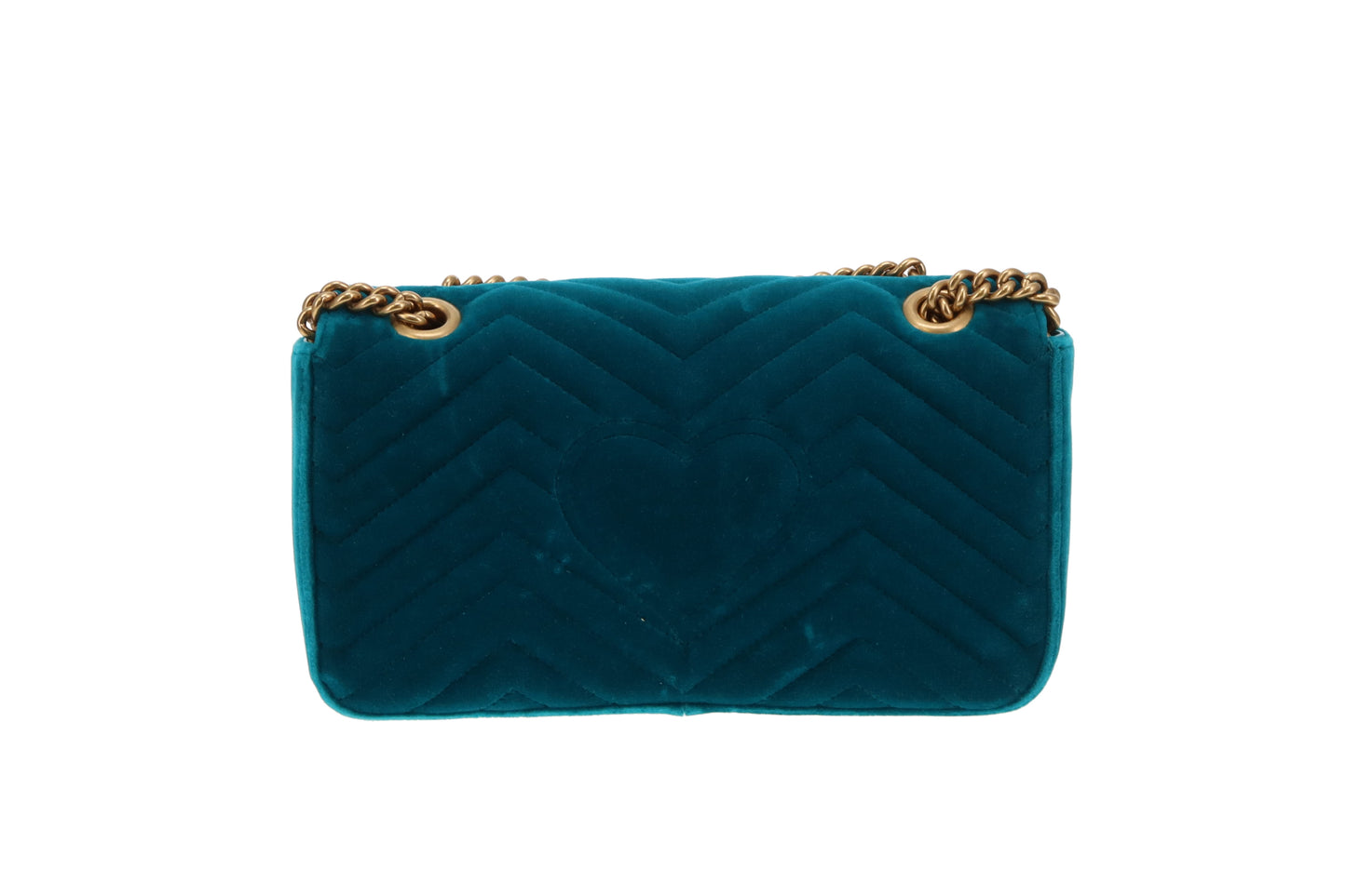 Gucci Marmont Flap Teal Velvet GHW