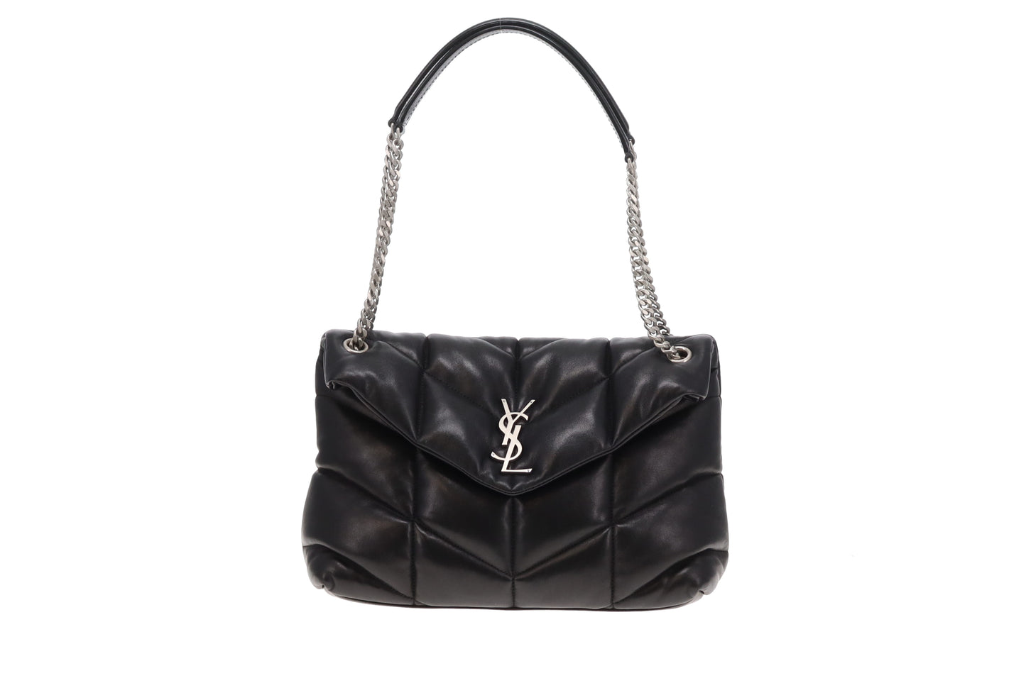 Saint Laurent Puffer Medium In Lambskin With Silver Hardware