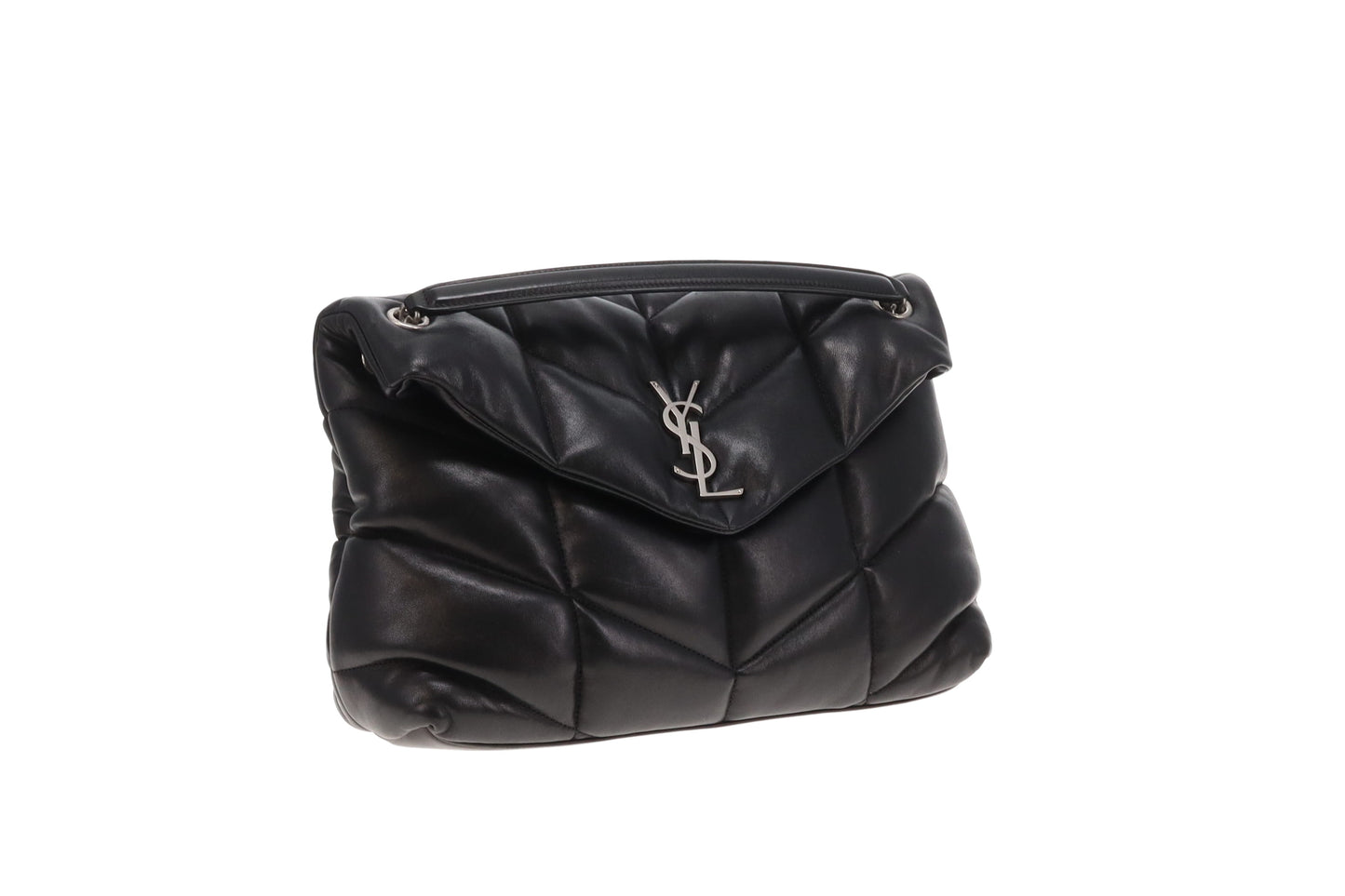 Saint Laurent Puffer Medium In Lambskin With Silver Hardware