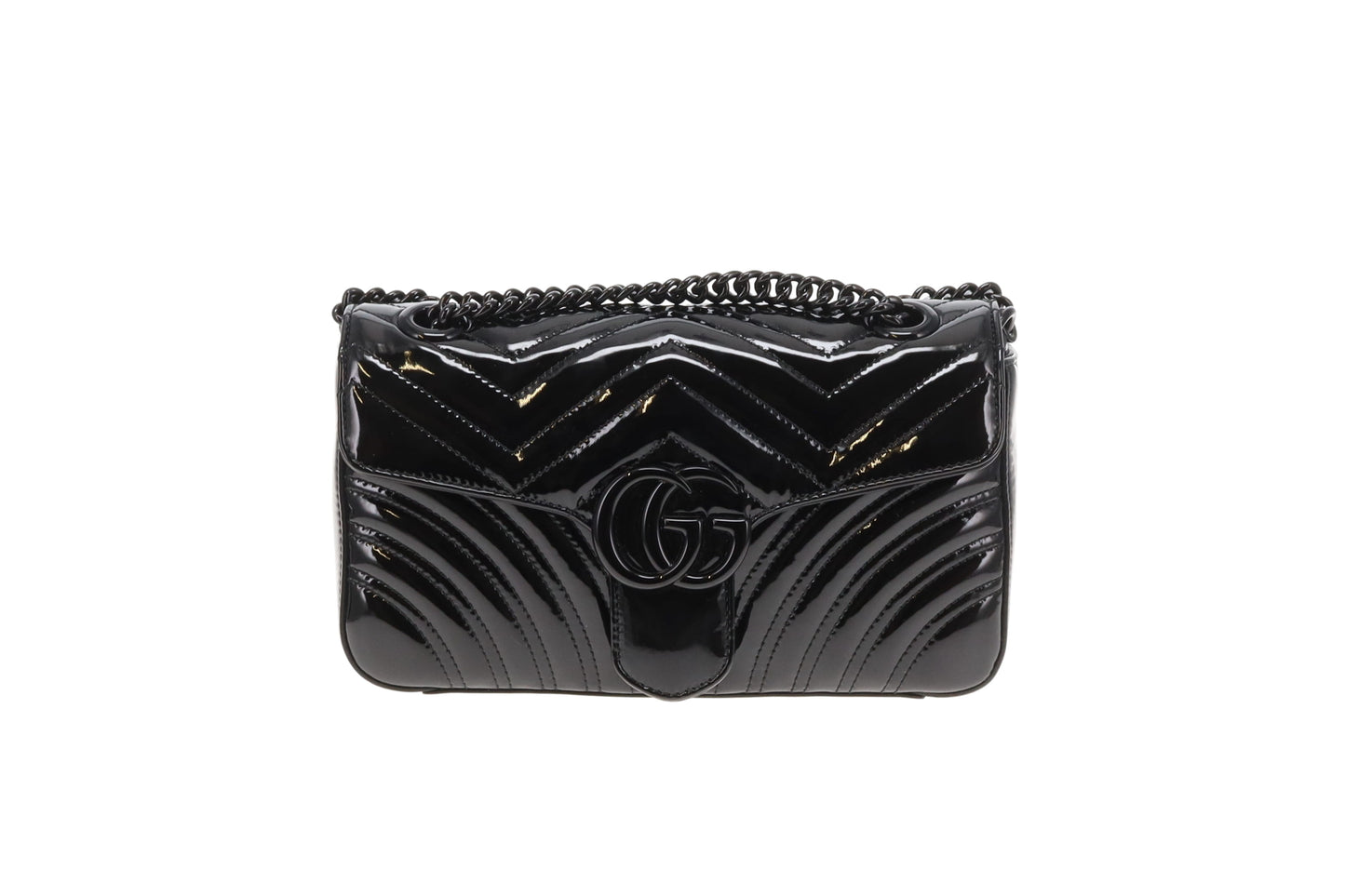 Gucci Marmont Small Black Patent with Black HW