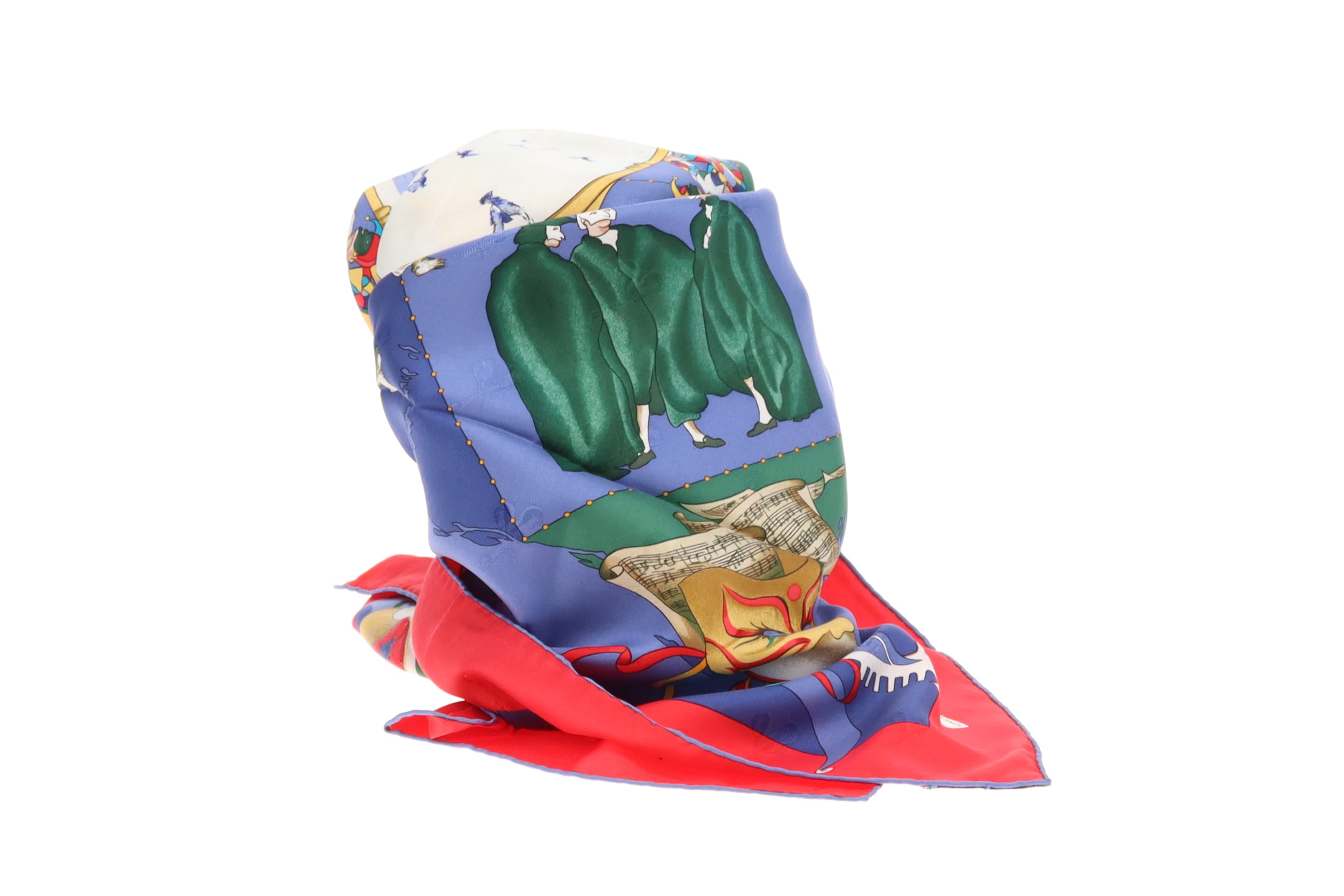 Hermès Le Carnaval de Venise 100% Silk Scarf 90x90cm Blue