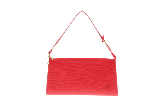 Louis Vuitton Pochette Accessoires Rouge Epi Leather Vintage SD0053