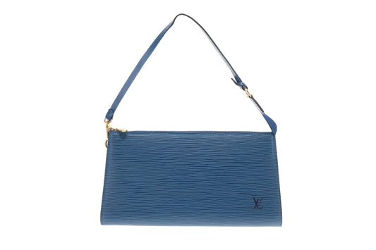 Louis Vuitton Pochette Accessoires Toledo Blue Epi Leather Vintage AR1918