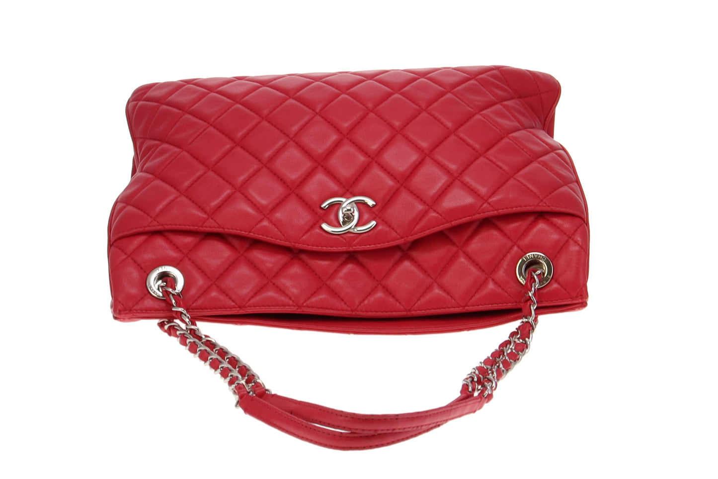 Chanel Hot Pink Soft Lambskin Double Chain Tote Bag 2014
