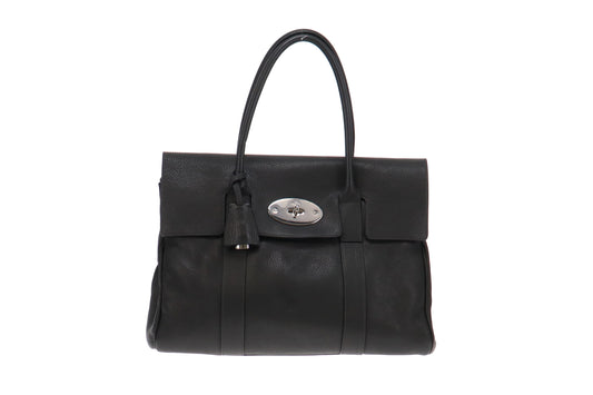 Mulberry Dark Grey Pebbled Leather Heritage Bayswater With Silver Hardware