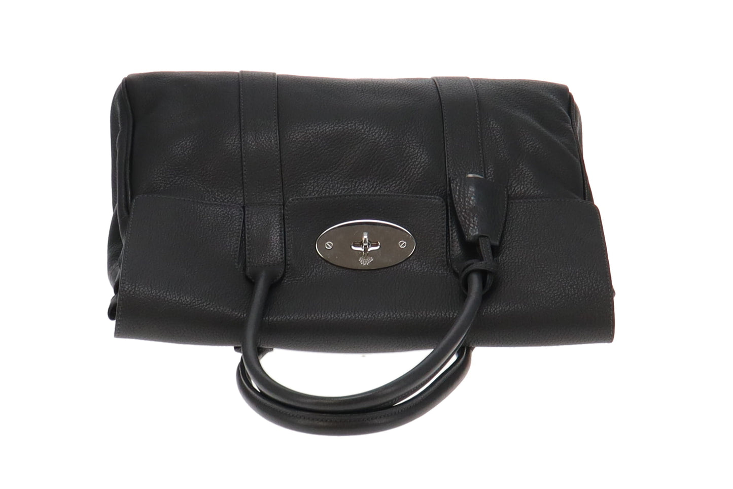 Mulberry Dark Grey Pebbled Leather Heritage Bayswater With Silver Hardware